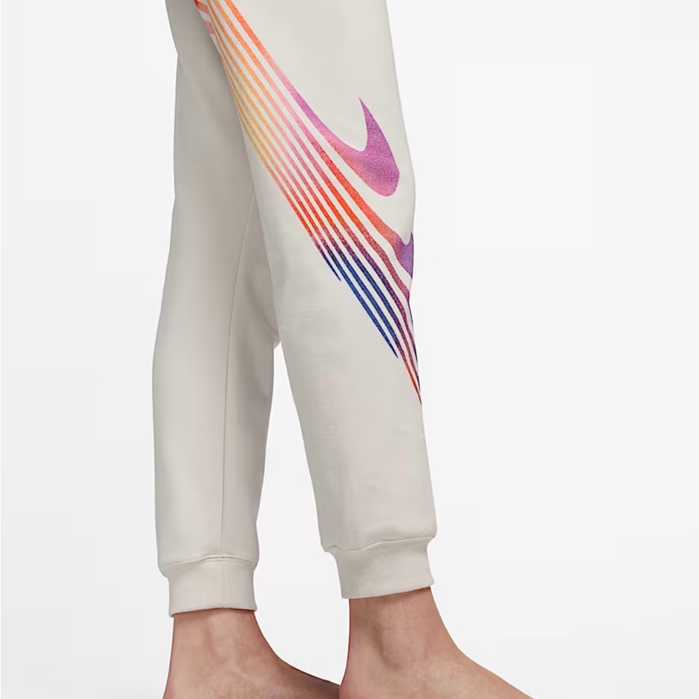Nike Yoga Luxe A.I.R. Cream Women’s Medium 7/8 High Rise Fleece Joggers - Picture 4 of 15